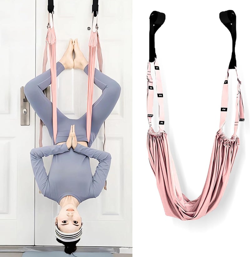 Elfzone Yoga Door Swing - Yoga Strap, Backbend Training Stretching Rope with Door Anchor, Flexibility Trainer Stretching Equipment Assist Stretch Strap for Fitness Gymnastics Dance Aerial Yoga Ballet - Image 1